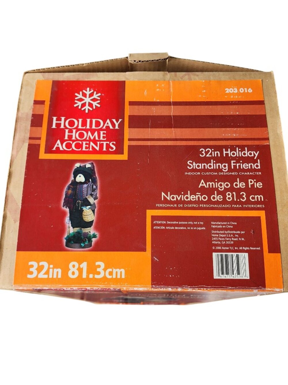 32" Holiday Stading Friend Christmas Bear Decor - Picture 2 of 2